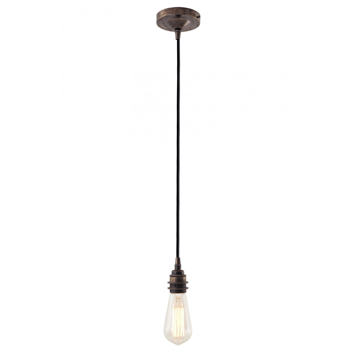 Dili Round Vintage Brass Suspended Pendant Light