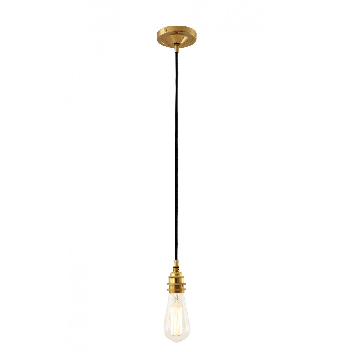 Dili Round Vintage Brass Suspended Pendant Light