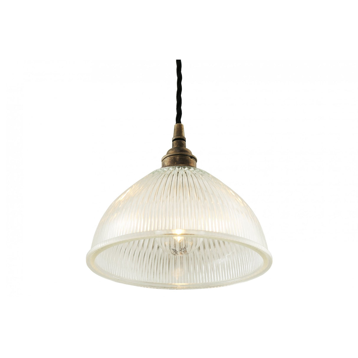 Vintage-Industrial Glass Oval Bowl Shade Pendant Light