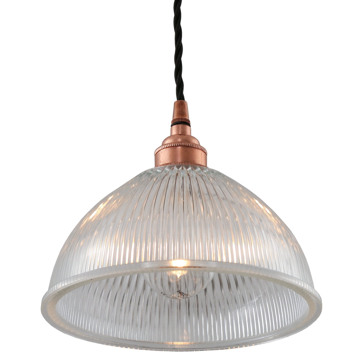 Vintage-Industrial Glass Oval Bowl Shade Pendant Light