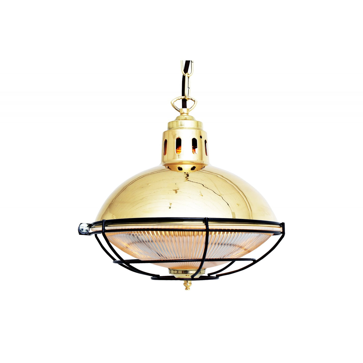 Vintage Marlow Cage Pendant Lamp in Antique Brass & Bronze Finish