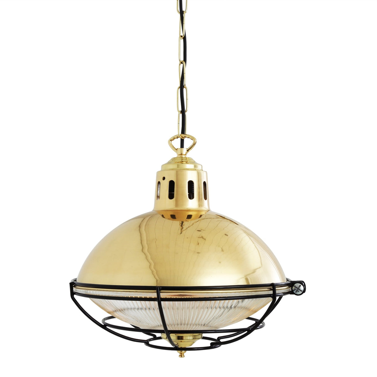 Vintage Marlow Cage Pendant Lamp in Antique Brass & Bronze Finish