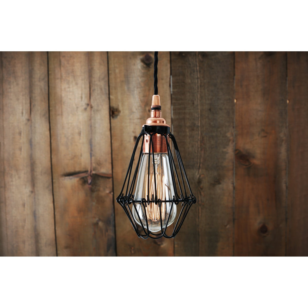 Vintage Juba Adjustable Cage Pendant Light Fixture