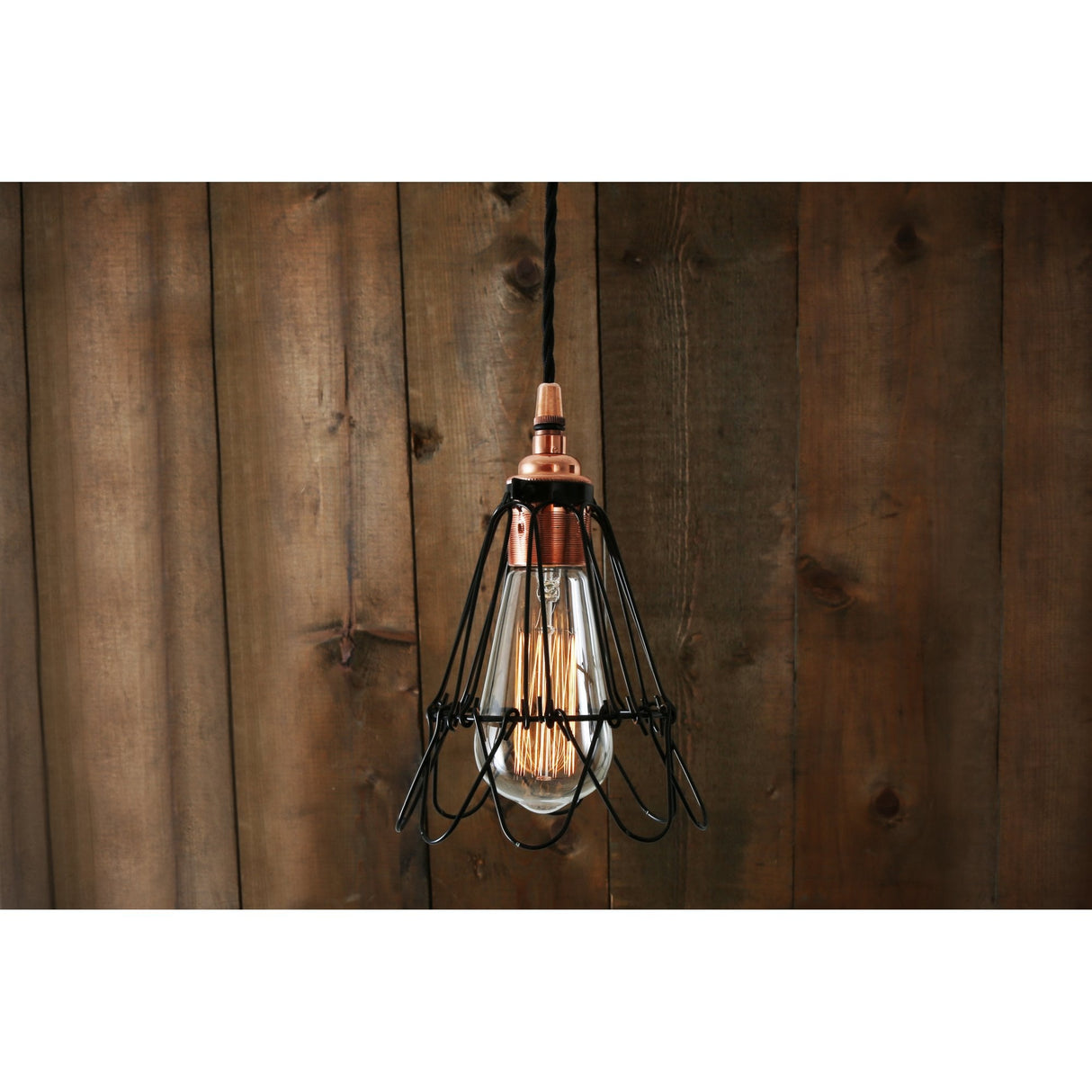 Vintage Juba Adjustable Cage Pendant Light Fixture
