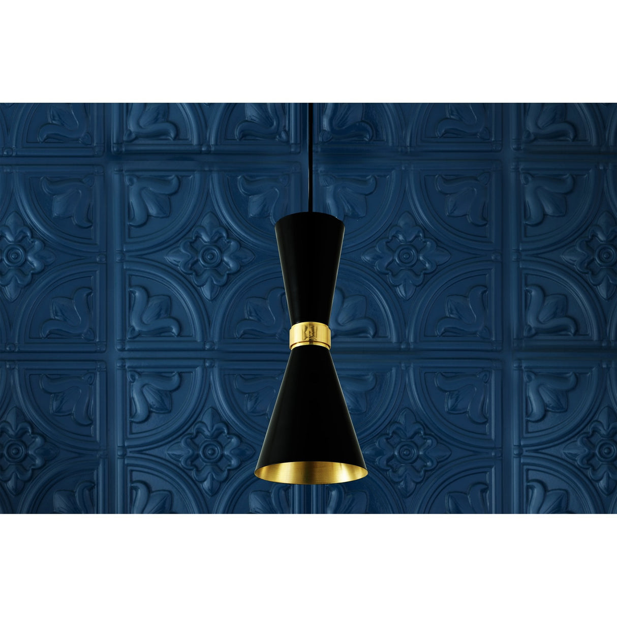 Cairo Polished Brass & Matte Black Contemporary Pendant Light