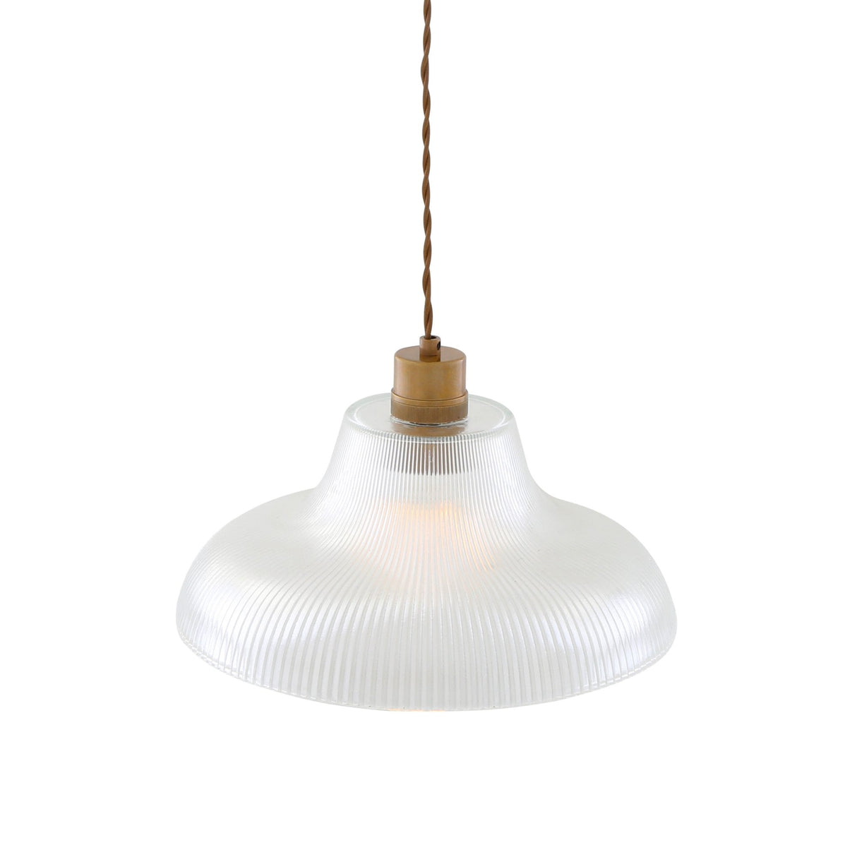 Antique Brass Railway Pendant Light - 32.5cm Mono Series