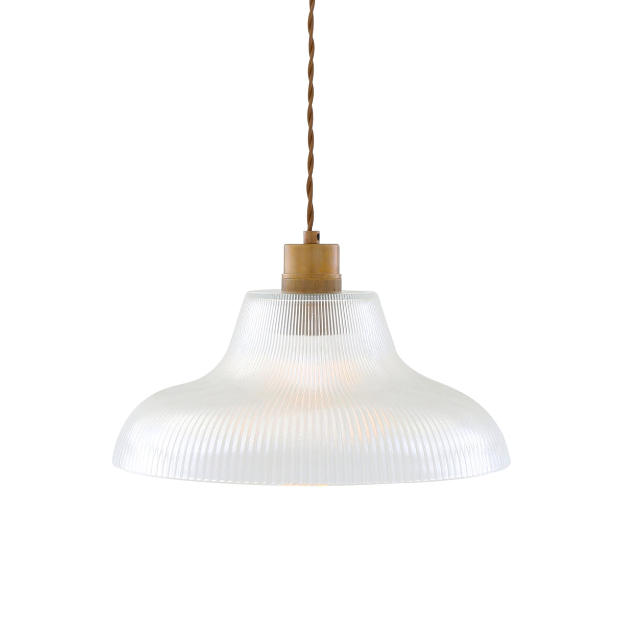 Antique Brass Railway Pendant Light - 32.5cm Mono Series