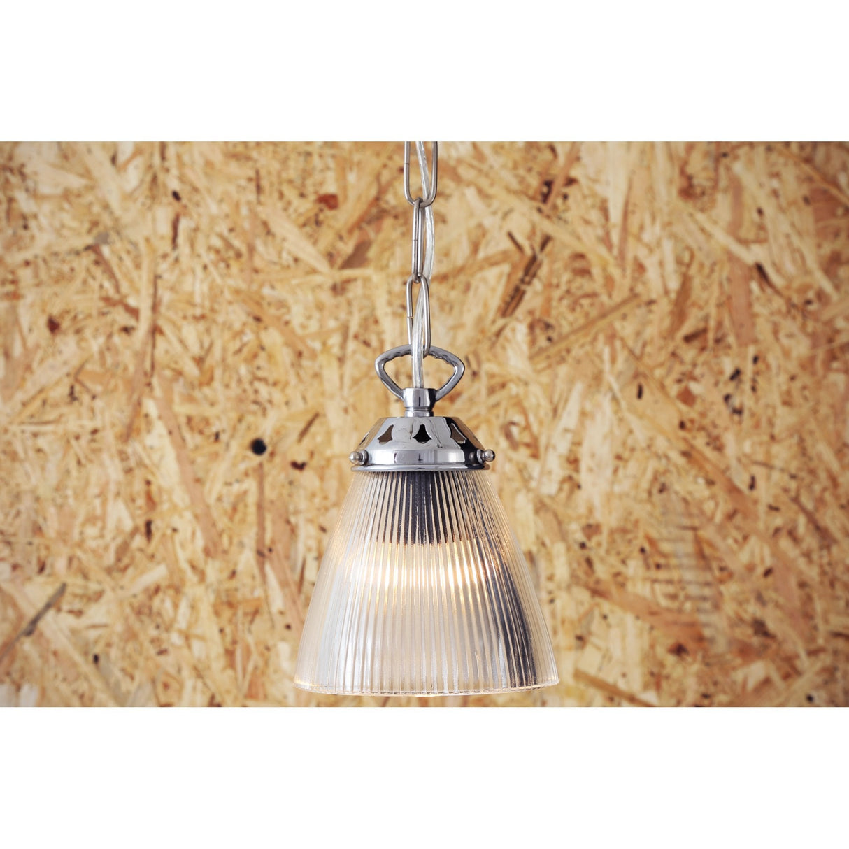 Gadar Glass Industrial Pendant Light in Antique Brass