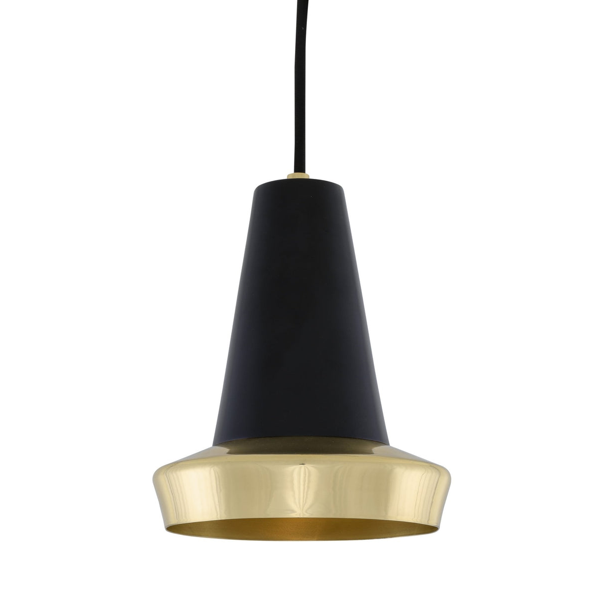 Malabo Contemporary Pendant Light in Polished Brass & Matte Black
