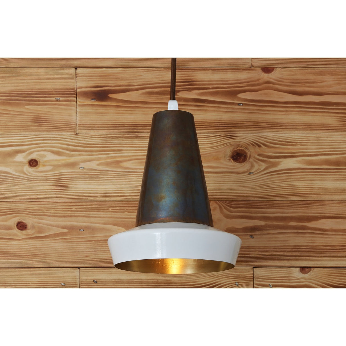 Malabo Contemporary White & Antique Brass Pendant Light
