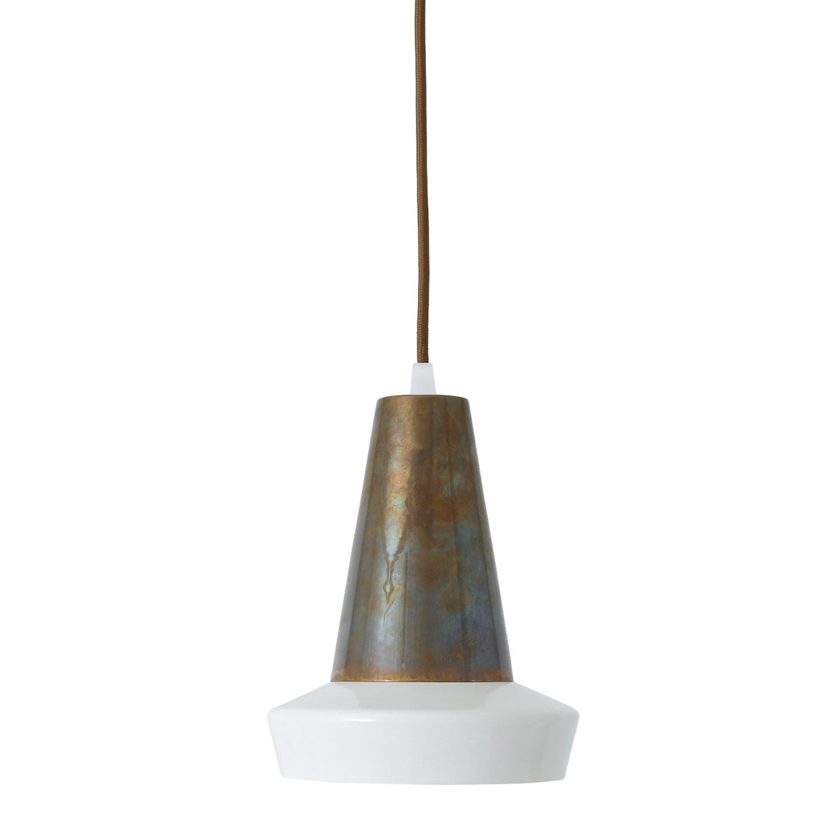 Malabo Contemporary White & Antique Brass Pendant Light