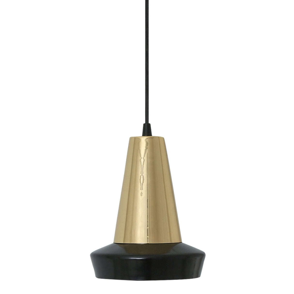 Elegant Malabo Pendant in Matte Black & Polished Brass