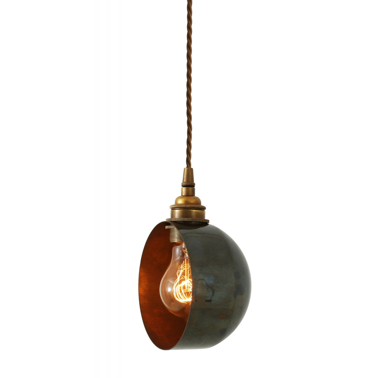 Bogota - Stylish Antique Brass Pendant Light with Fabric Cord