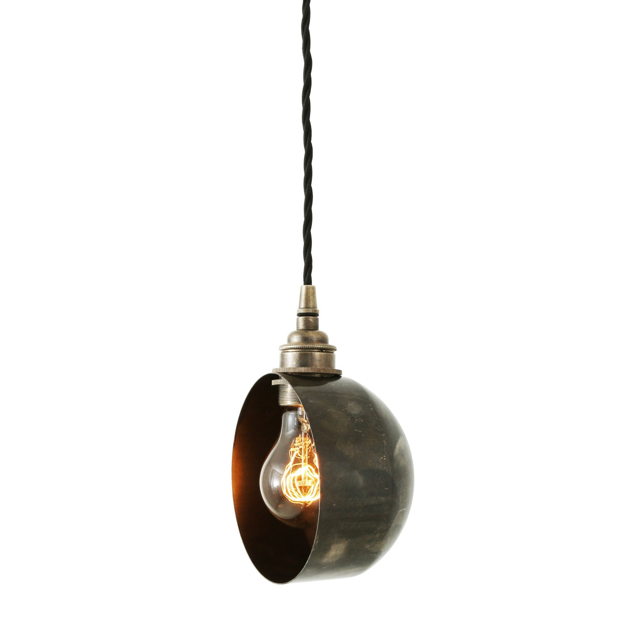 Bogota - Stylish Antique Brass Pendant Light with Fabric Cord