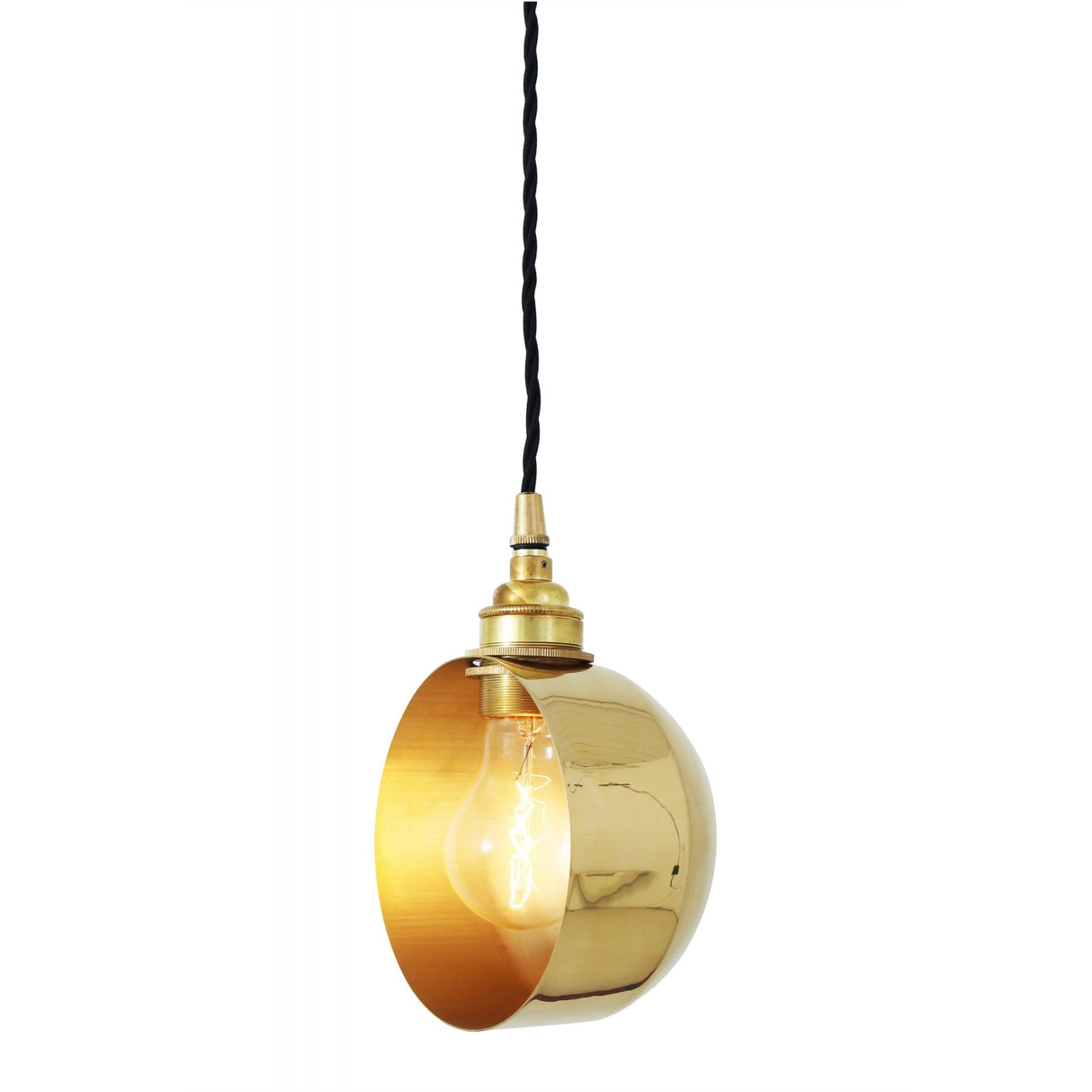 Bogota - Stylish Antique Brass Pendant Light with Fabric Cord