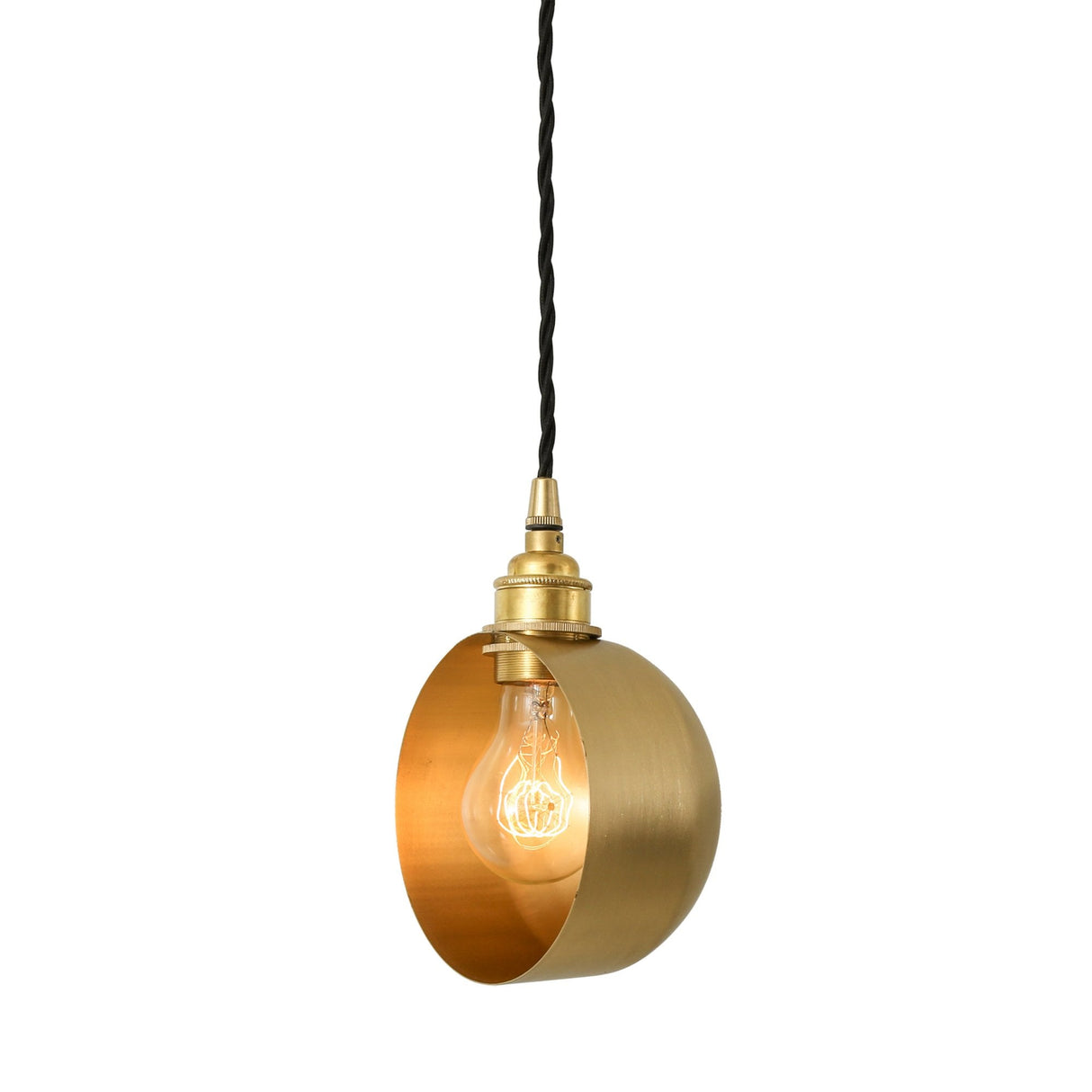 Bogota - Stylish Antique Brass Pendant Light with Fabric Cord
