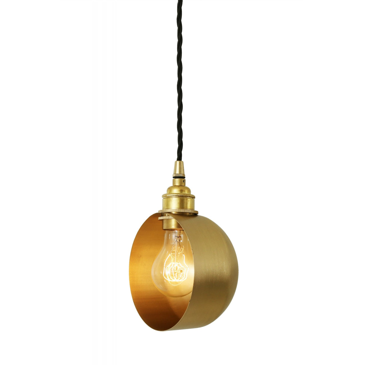 Bogota - Stylish Antique Brass Pendant Light with Fabric Cord