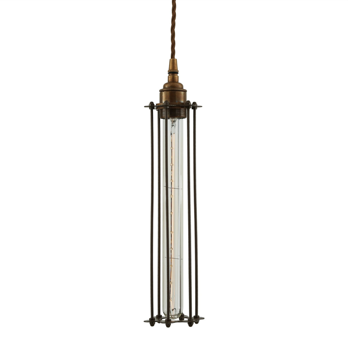 Antique Brass & Bronze Cage Beirut Pendant Light
