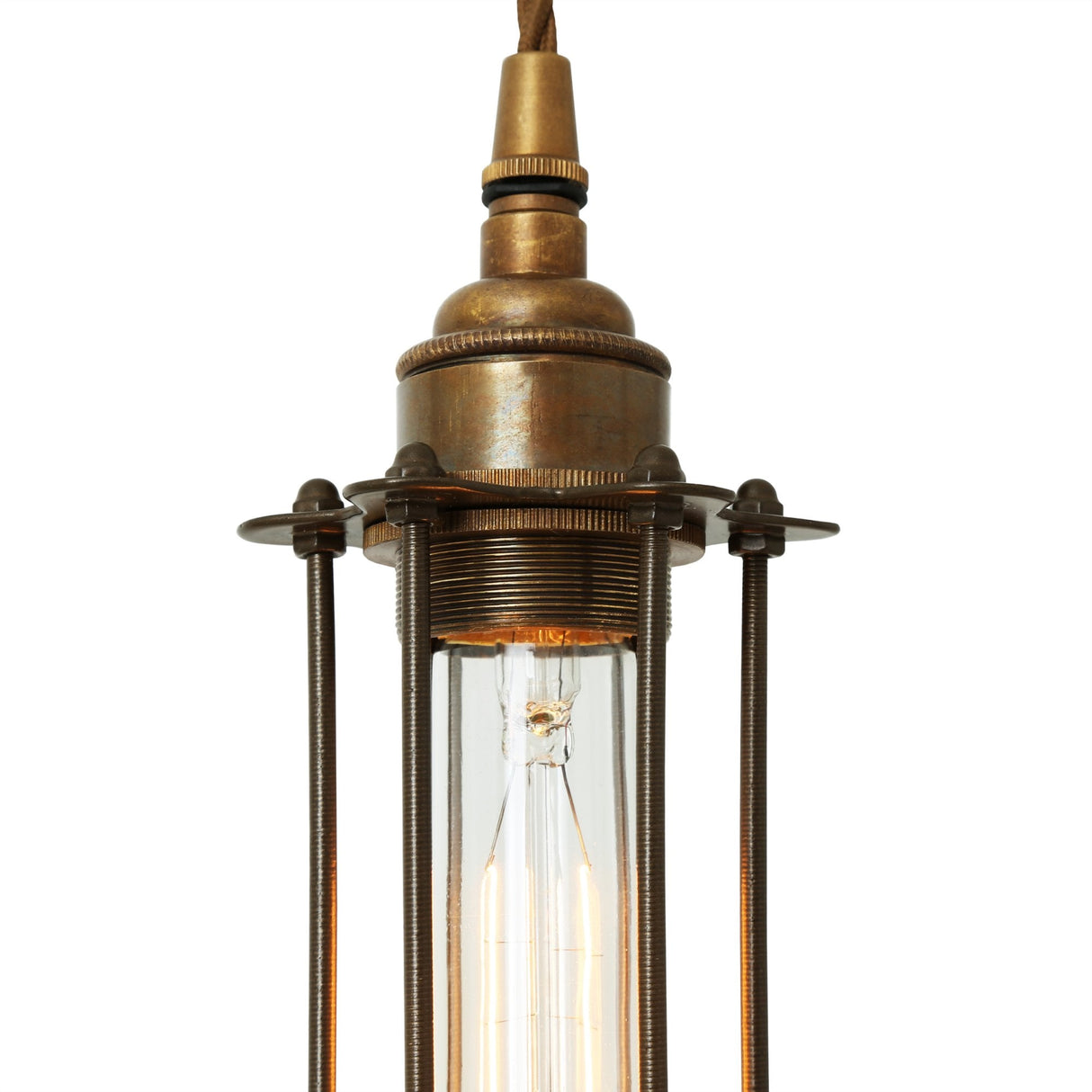 Antique Brass & Bronze Cage Beirut Pendant Light