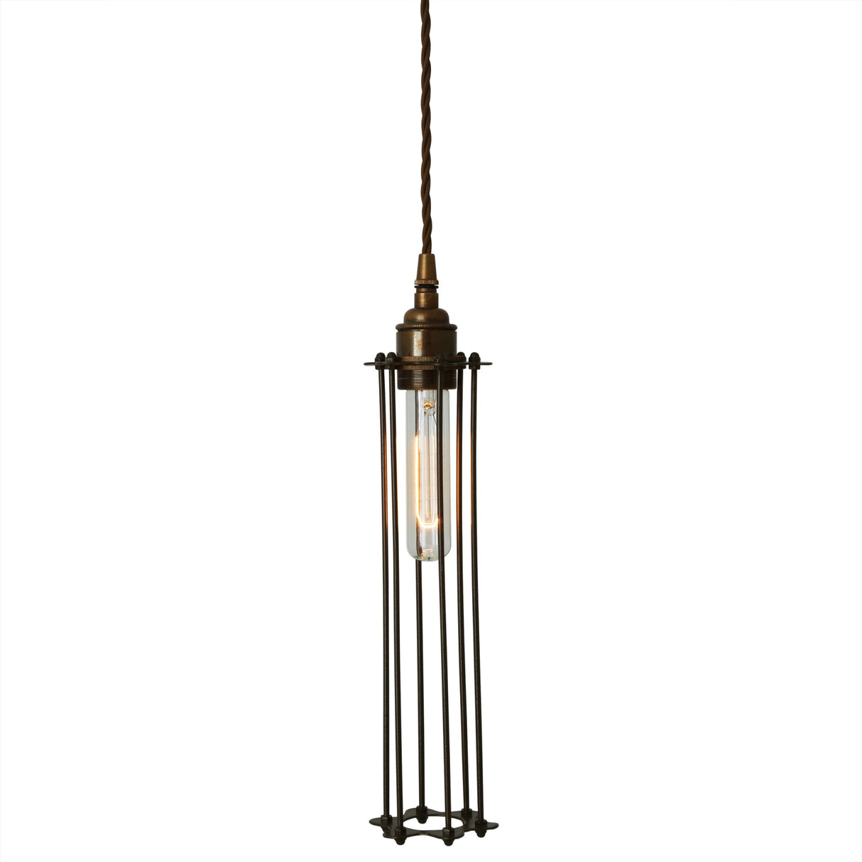 Antique Brass & Bronze Cage Beirut Pendant Light
