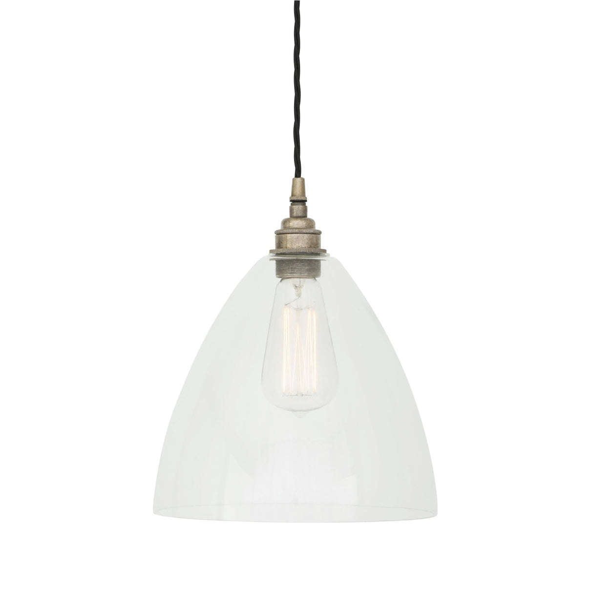 Radiant Brass and Glass Pendant Light with Retro Oval Globe Design