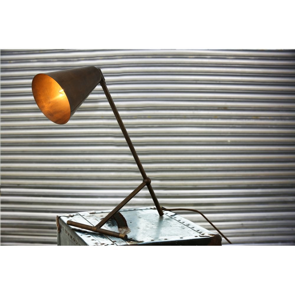 Havana Industrial Chic Brass Table Lamp