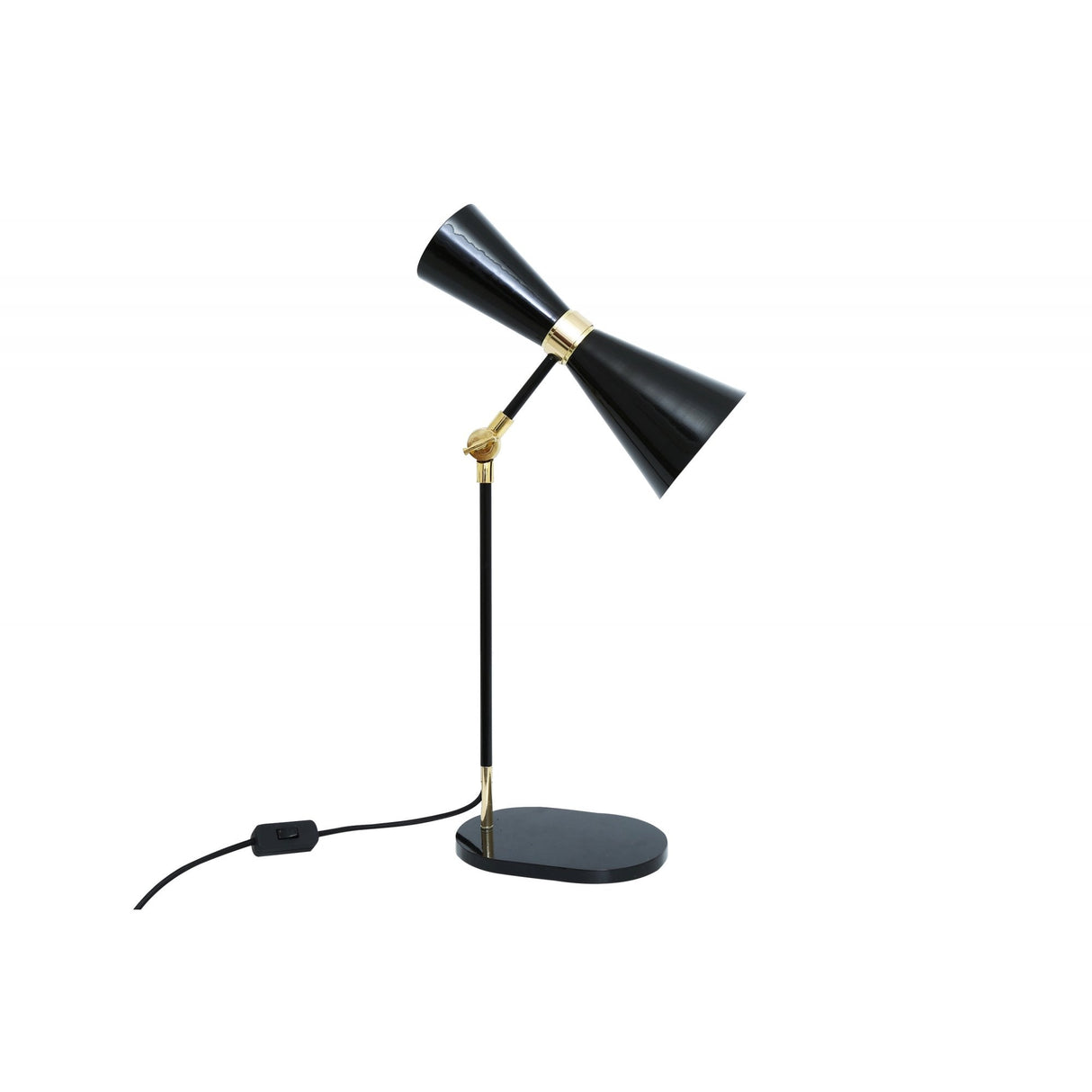 Cairo Mid-Century Table Lamp in Polished Brass and Matte Black