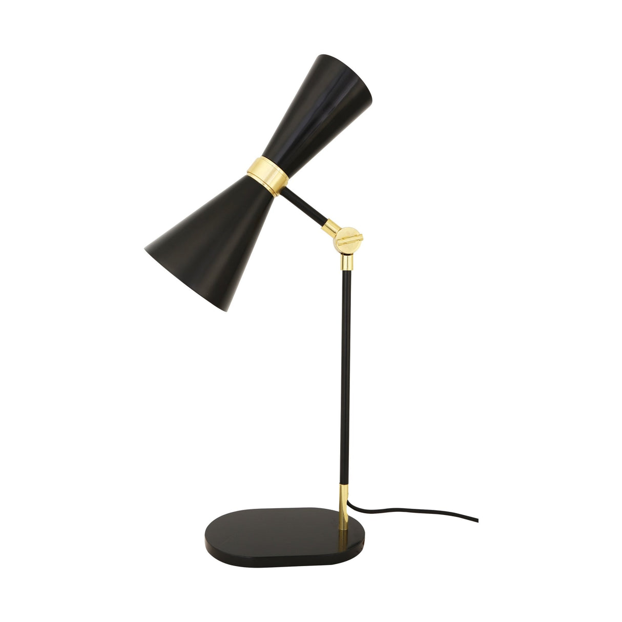 Cairo Mid-Century Table Lamp in Polished Brass and Matte Black