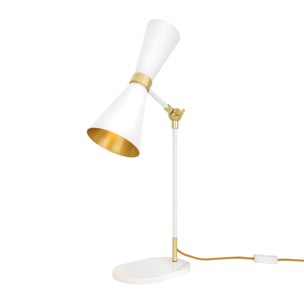 Cairo Mid-Century Table Lamp in Polished Brass and Matte Black