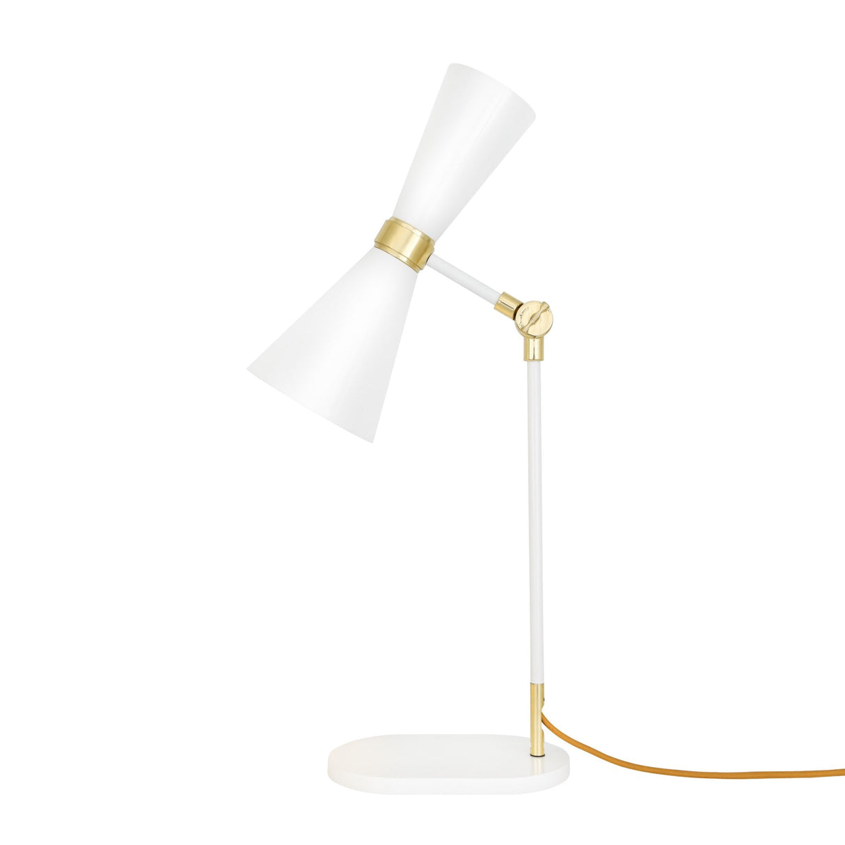 Cairo Mid-Century Table Lamp in Polished Brass and Matte Black