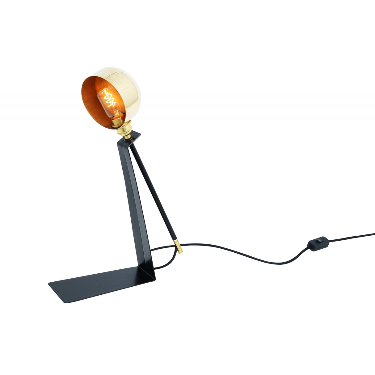 Elegant Kingston Table Lamp in Polished Brass and Matte Black Finish