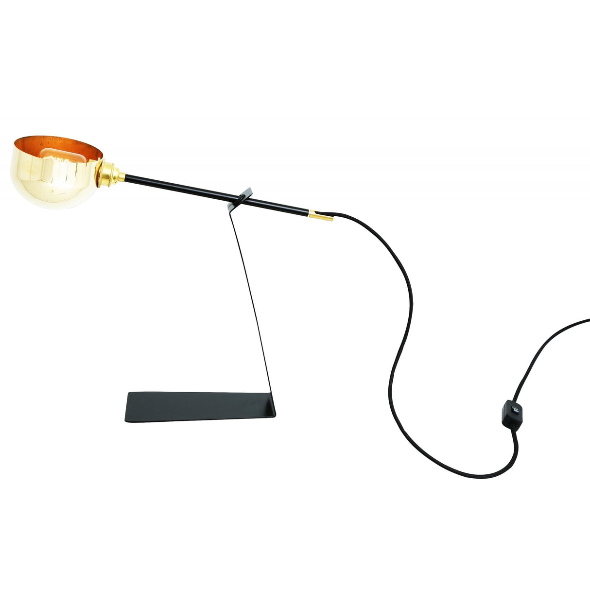 Elegant Kingston Table Lamp in Polished Brass and Matte Black Finish