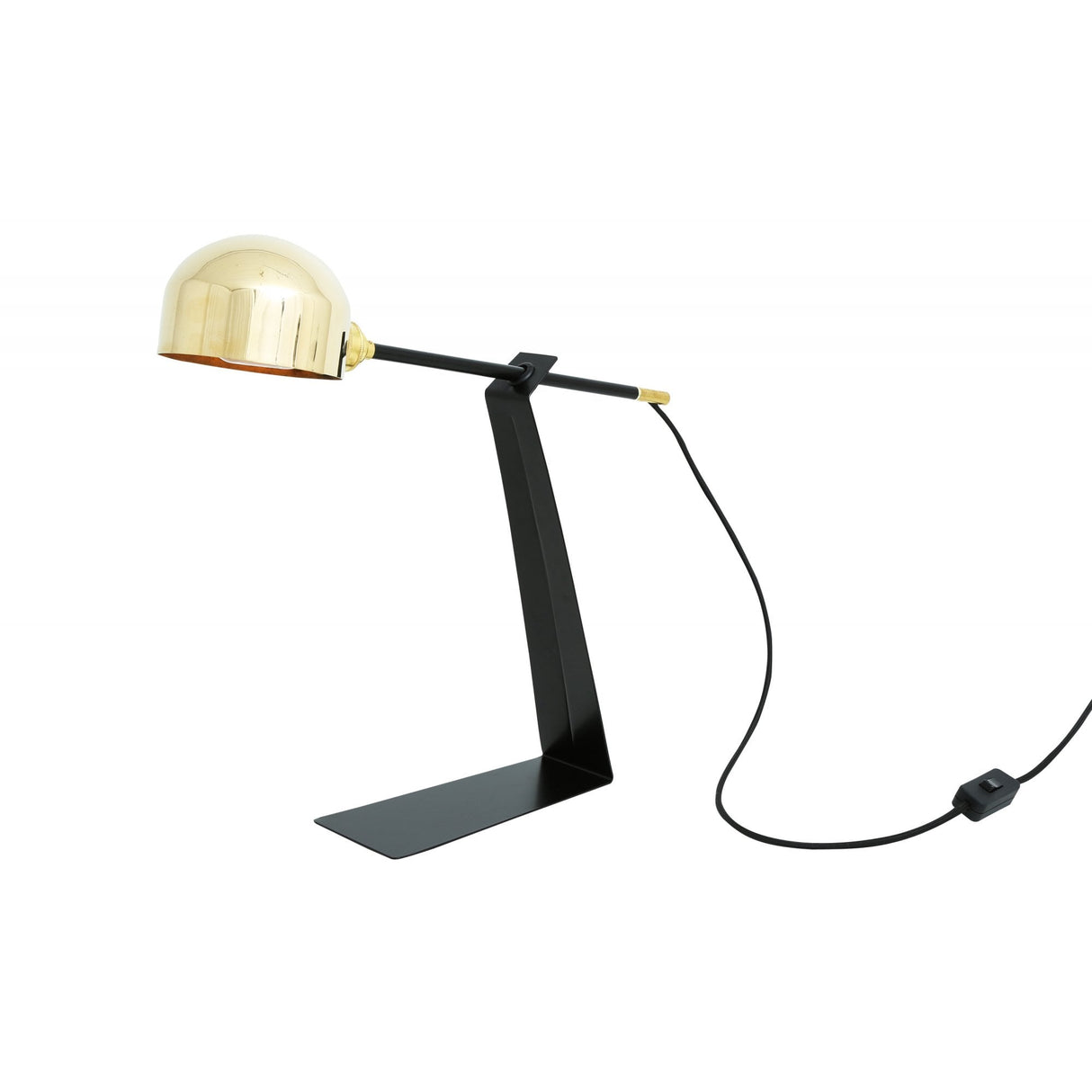 Elegant Kingston Table Lamp in Polished Brass and Matte Black Finish