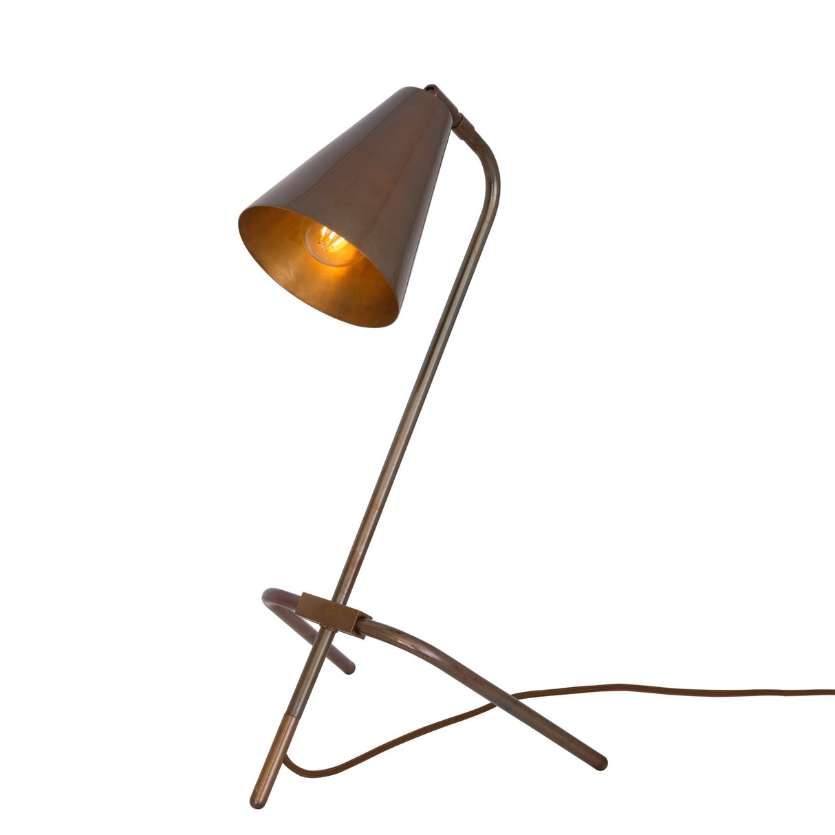 Astana Brass Table Lamp with Adjustable Height