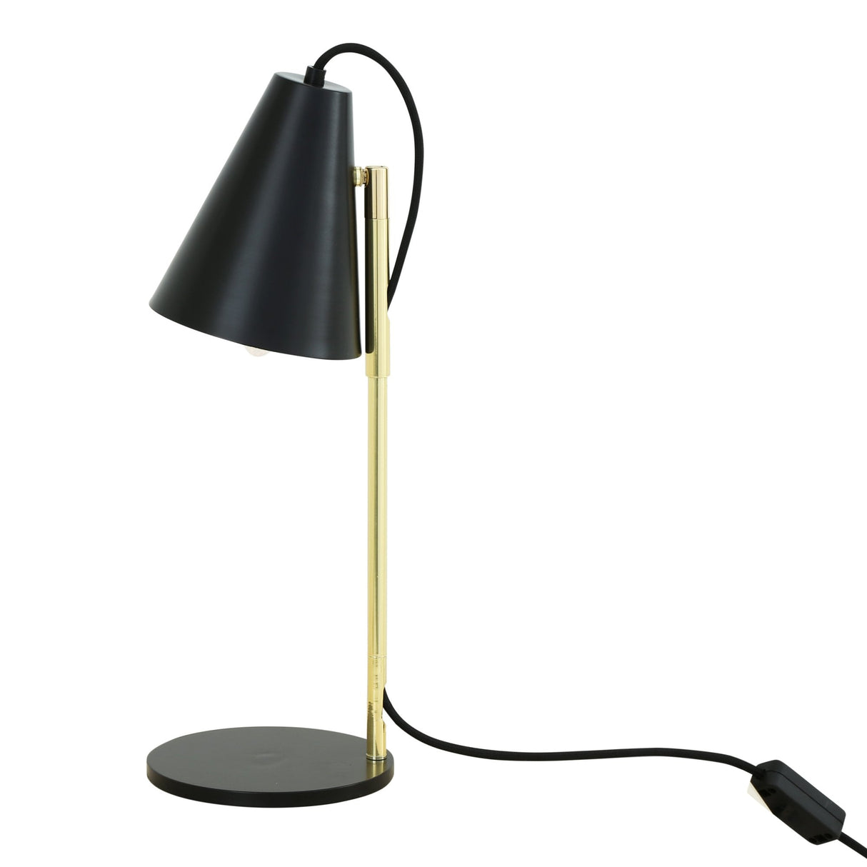 Lusaka Modern Table Lamp in Polished Brass & Matte Black