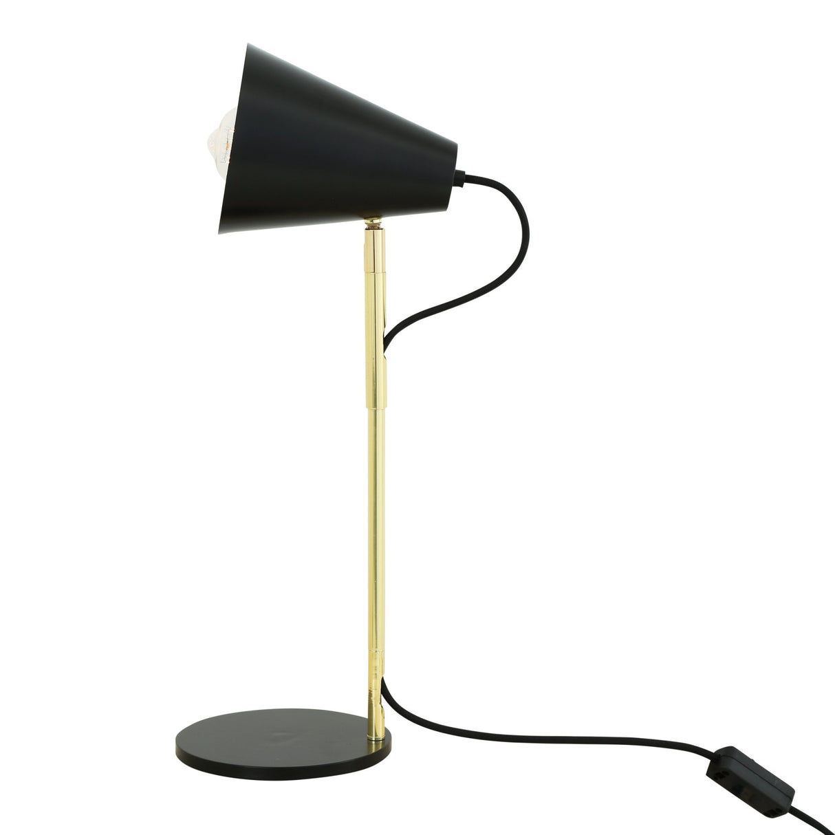 Lusaka Modern Table Lamp in Polished Brass & Matte Black