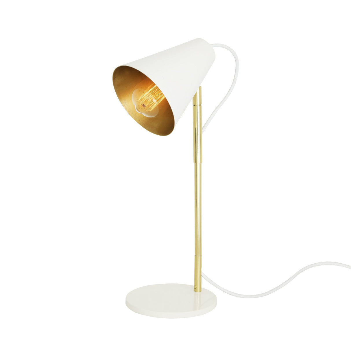 Lusaka Modern Table Lamp in Polished Brass & Matte Black