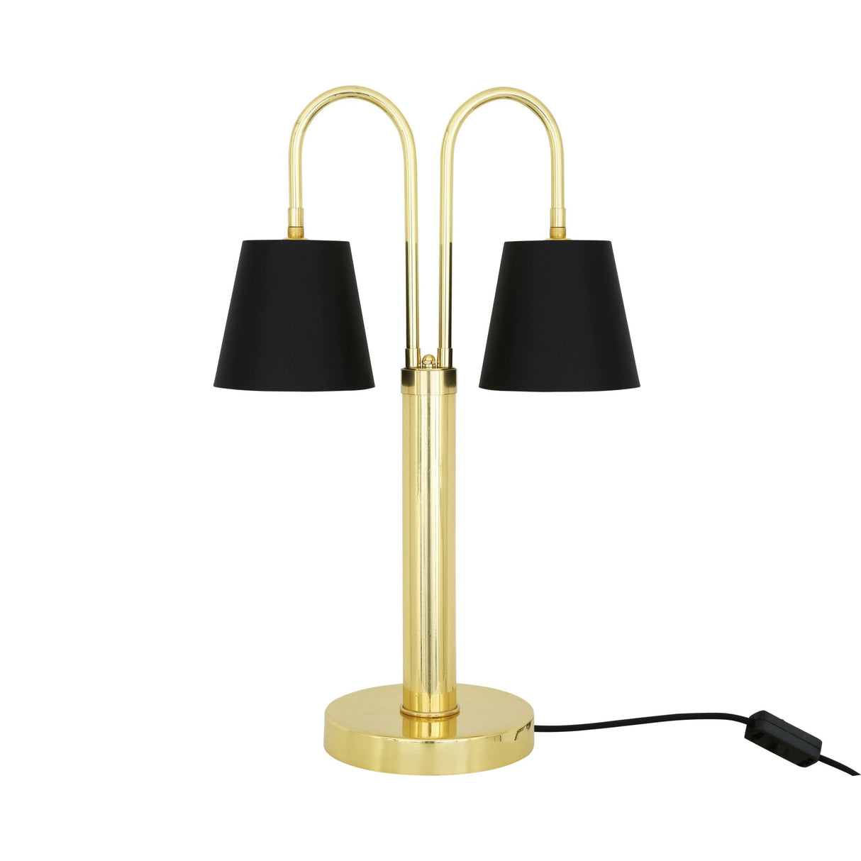 Elegant Uppsala Twin Arm Table Lamp in Antique Brass