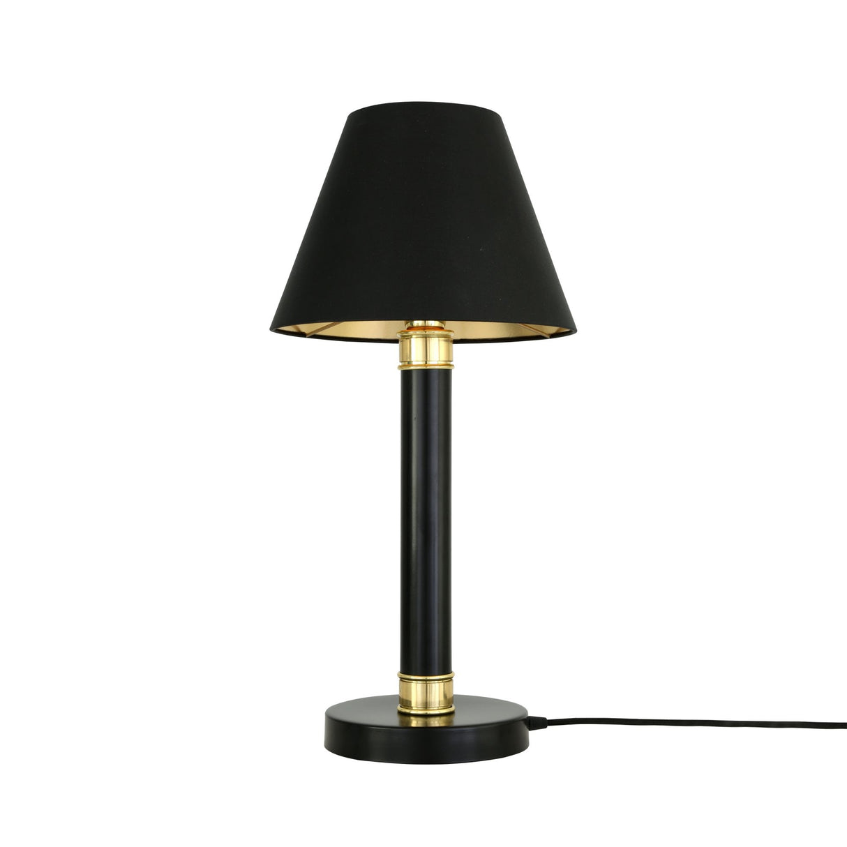 Kangos Dual-Tone Table Lamp in Matte Black and Polished Brass