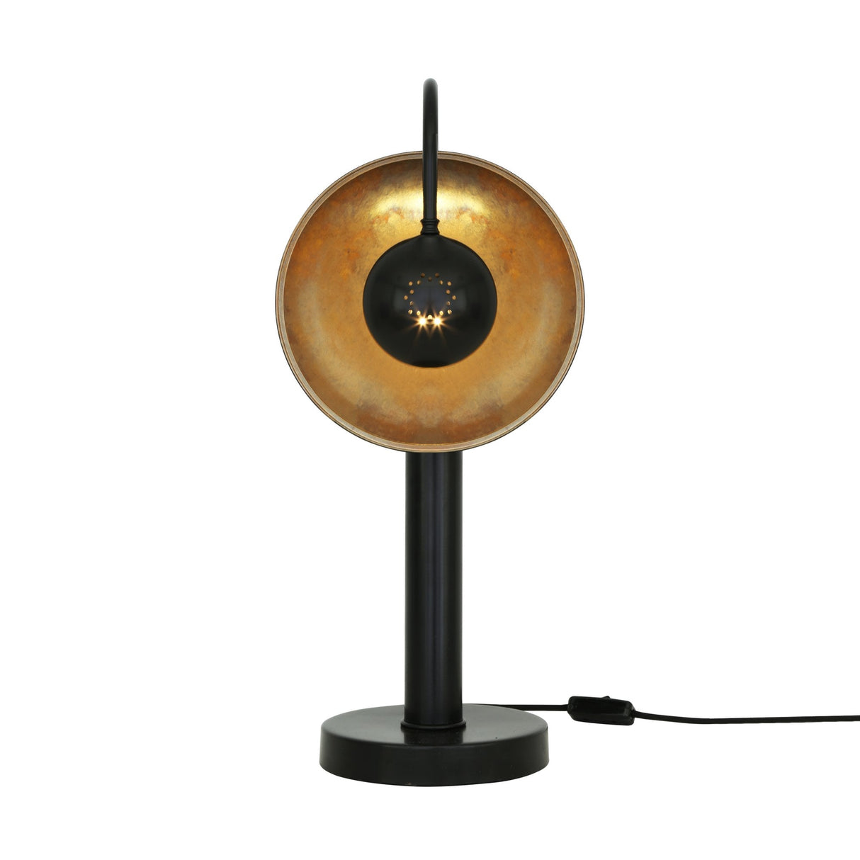 Matte Black & Antique Brass Orebro Industrial Table Lamp
