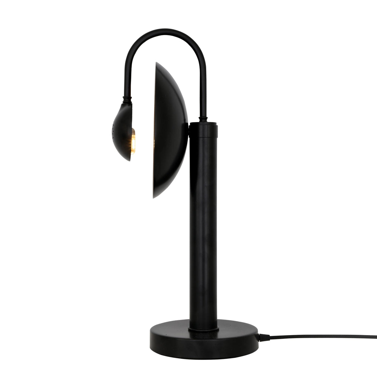 Matte Black & Antique Brass Orebro Industrial Table Lamp