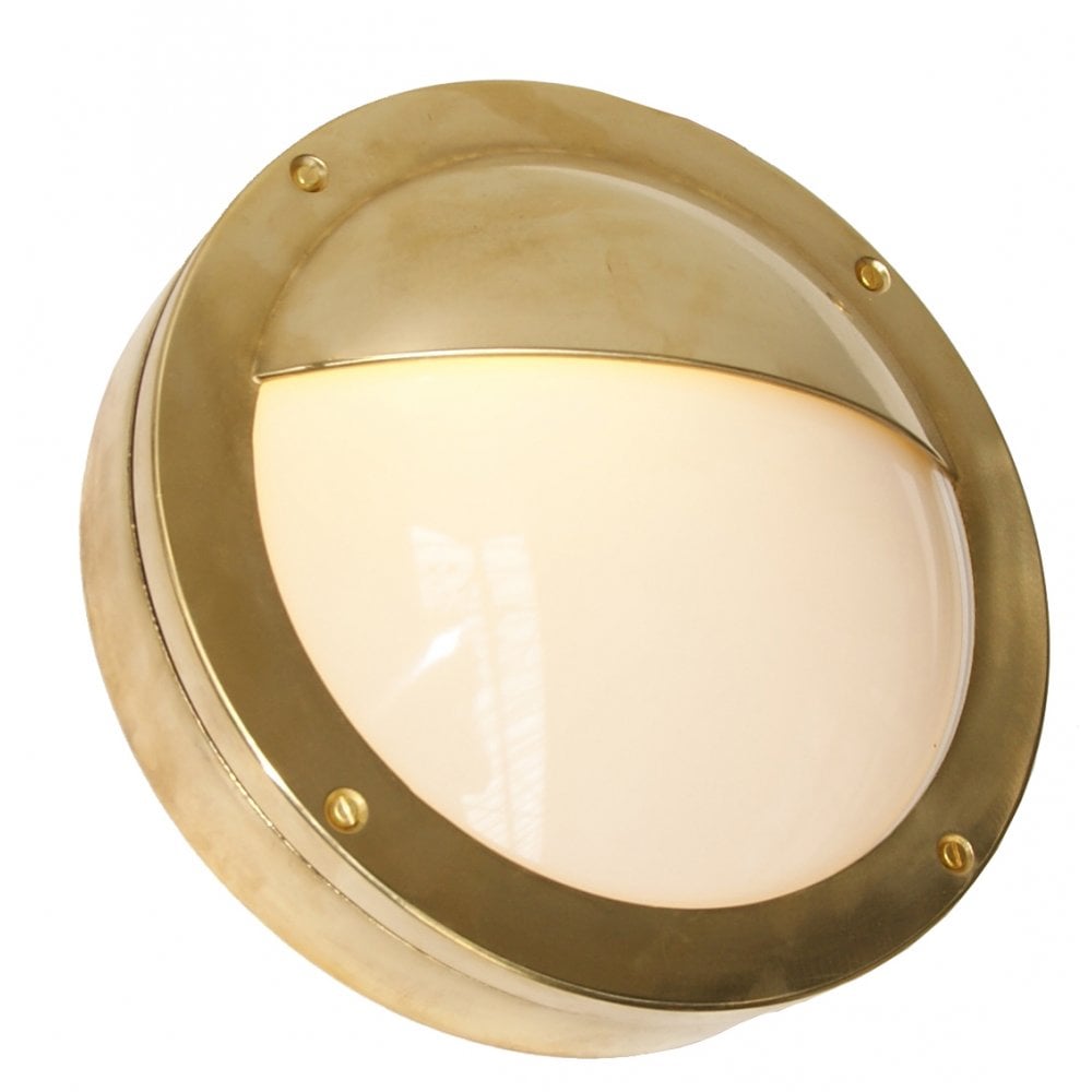 Begawan Antique Brass Circular Outdoor Wall Light