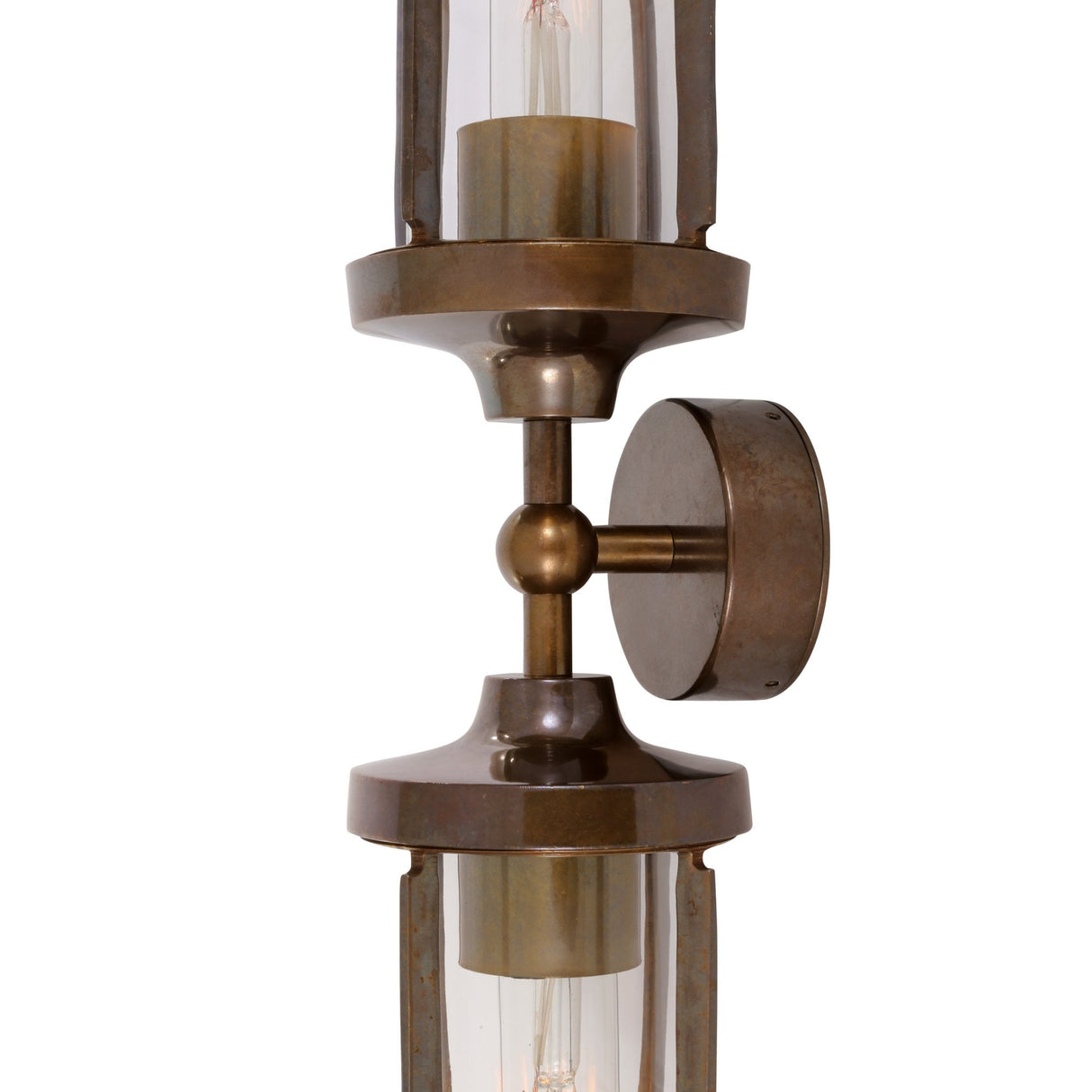 Clayton Double Wall Lamp in Antique Brass Finish