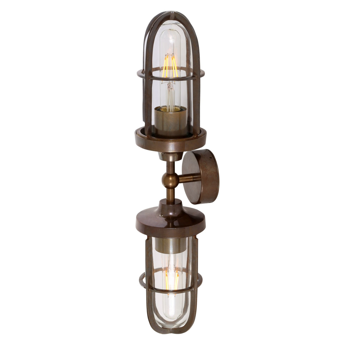 Clayton Double Wall Lamp in Antique Brass Finish
