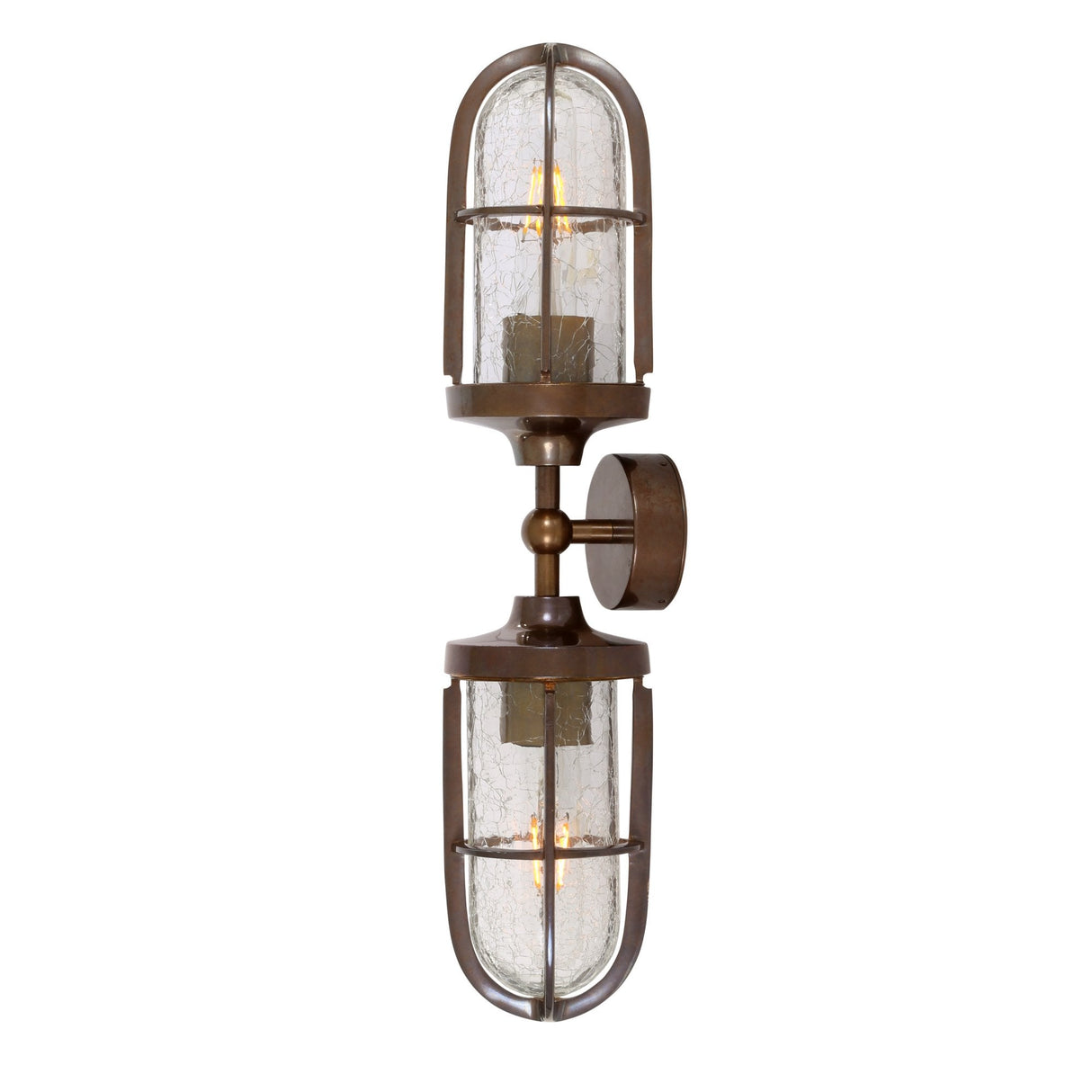 Clayton Double Wall Lamp in Antique Brass Finish