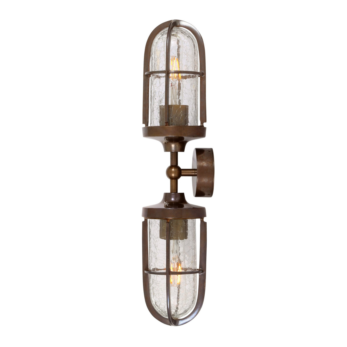 Clayton Double Wall Lamp in Antique Brass Finish