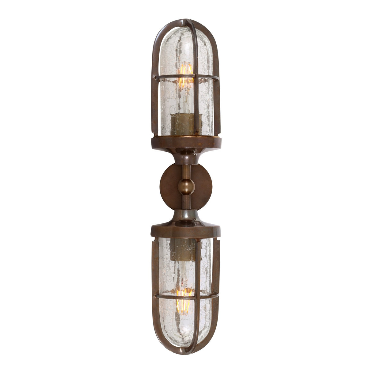 Clayton Double Wall Lamp in Antique Brass Finish