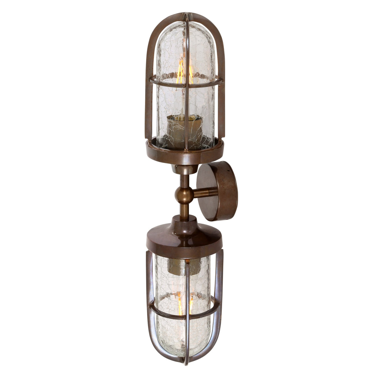 Clayton Double Wall Lamp in Antique Brass Finish