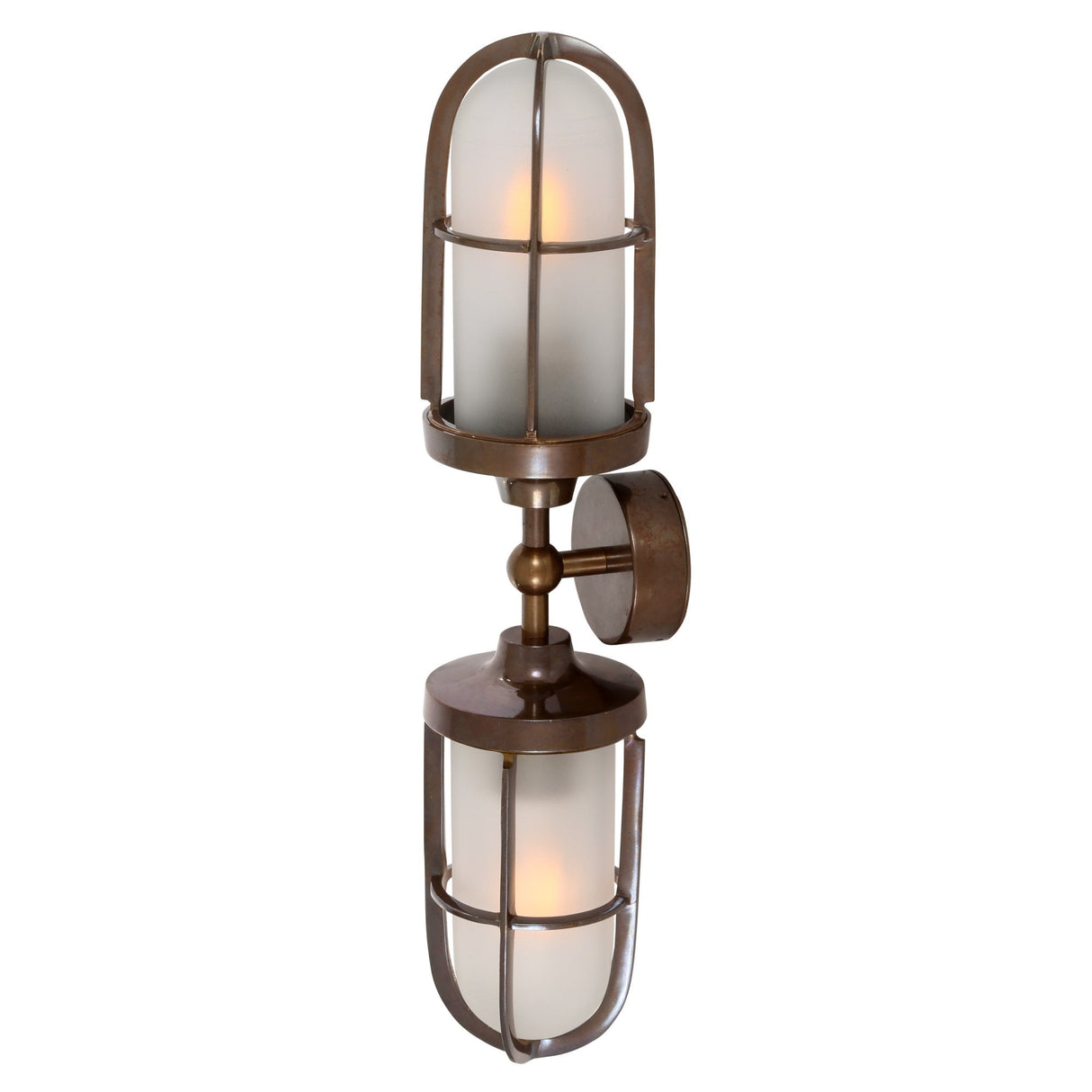 Clayton Double Wall Lamp in Antique Brass Finish