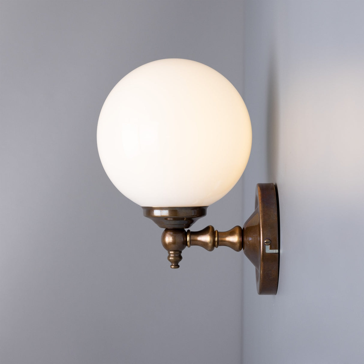 Vintage Brass Globe Wall Light, Cloghan Collection